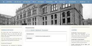 Screenshot der Website für die Register-Datenbank der VFFOW-Schriften