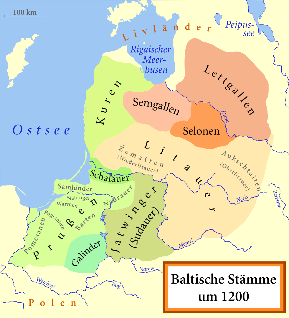 Kartenausschnitt "Baltische Stämme um 1200"