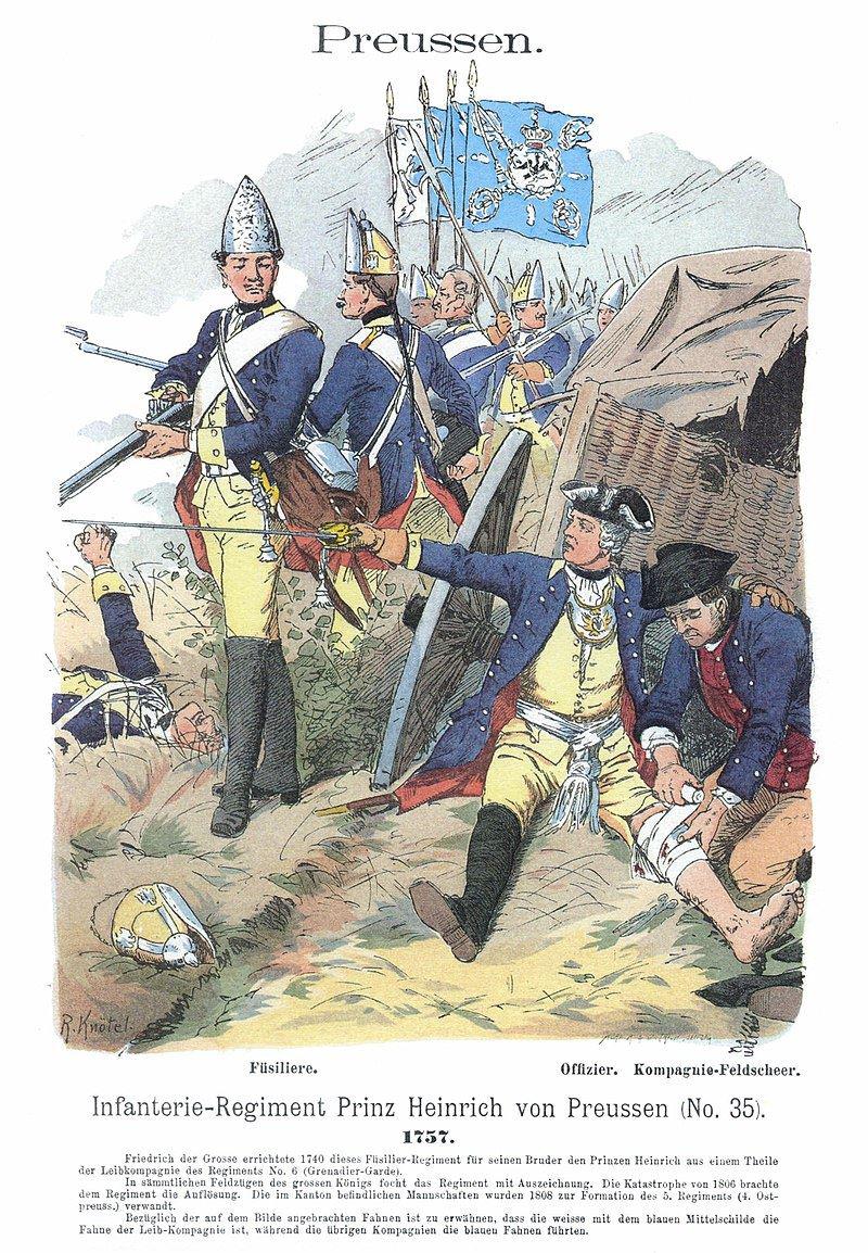 Preußische Füsiliere des Regiments "Prinz Heinrich von Preußen" (Nr. 35) im Jahre 1757